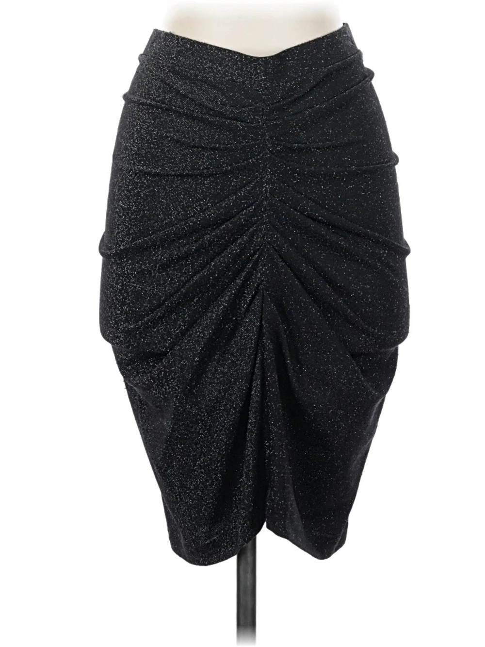 NWT IRO Black Sparkle Ruched Skirt